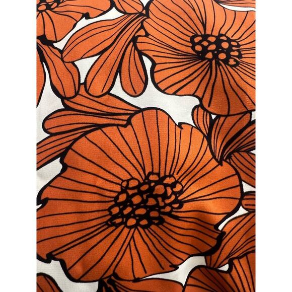 AaKaa Orange Floral Open Front Cardigan Kimono High Low Women's One Size NEW!!! - Picture 6 of 7